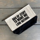 Bag of stuff - toalettmappe natur med svart bunn thumbnail
