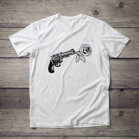 Rose gun - t-shirt
