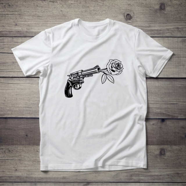Rose gun - t-shirt hvit