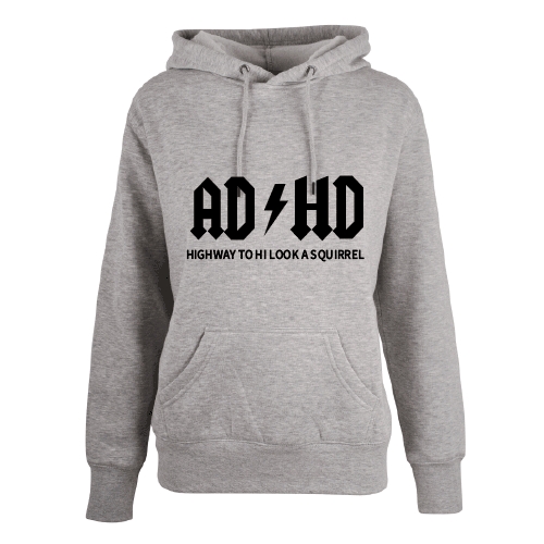 ADHD hoodie dame grå