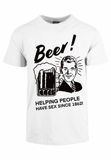 Retro Beer t-shirt hvit